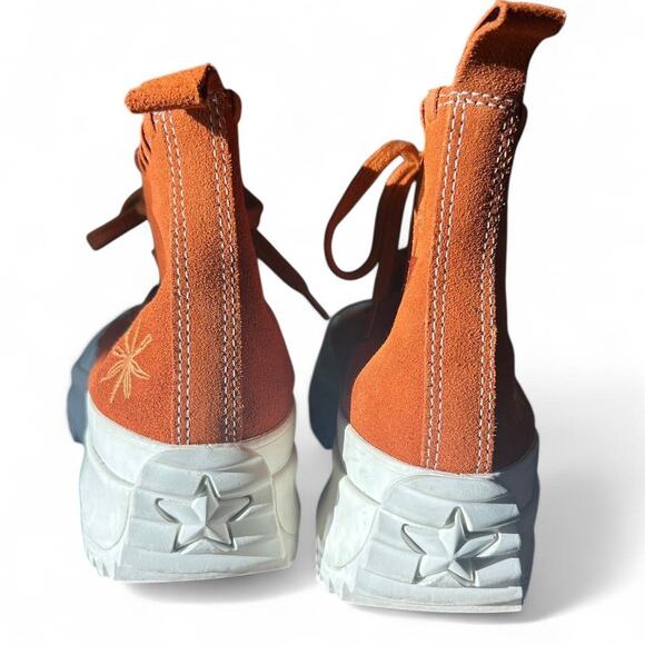 Converse Run Star Hike Orange White Platform Sneakers - Chunky Sole Trainers - Picture 4 of 7